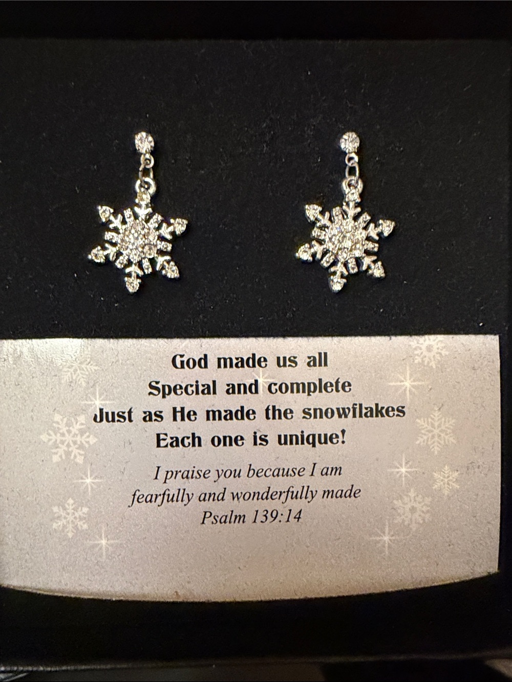 Crystal Snowflake Drop Earrings - Silver Sparkle